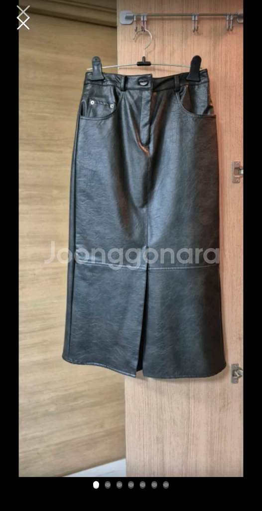 가죽 롱스커트--0