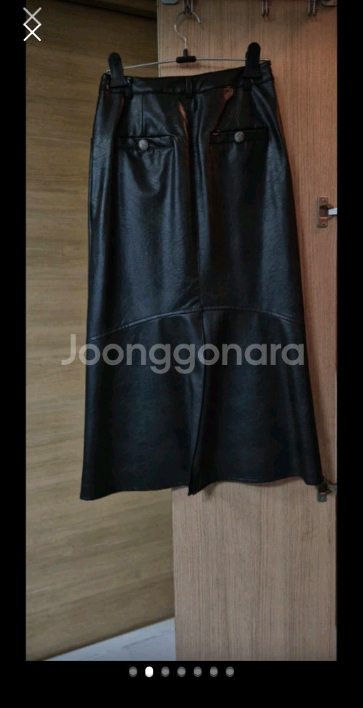 가죽 롱스커트--1