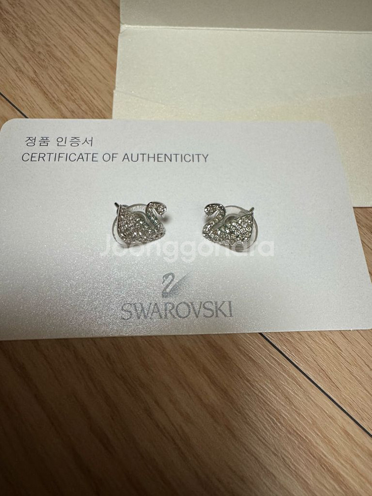 스와로브스키 스완(백조) 귀걸이+목걸이 세트--3
