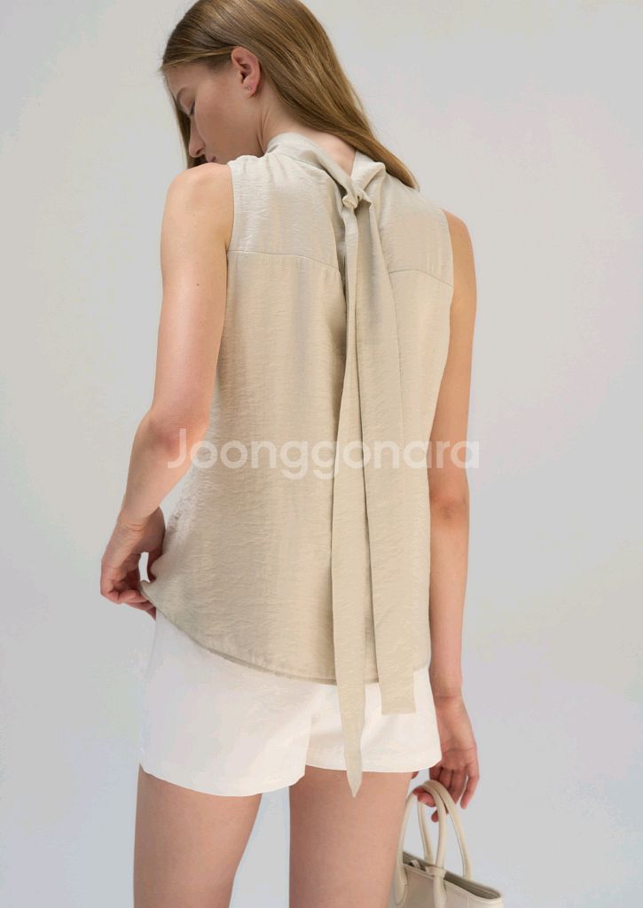 시에 sie 센느 백 타이 블라우스 미스티 올리브 S--4