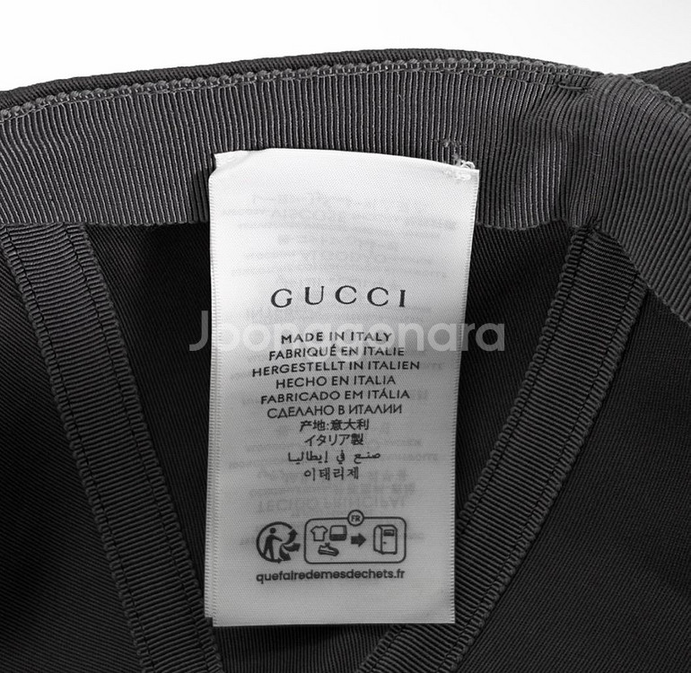 XXL 구찌 25ss 로고 코튼 자수 모자 볼캡 그레이--7