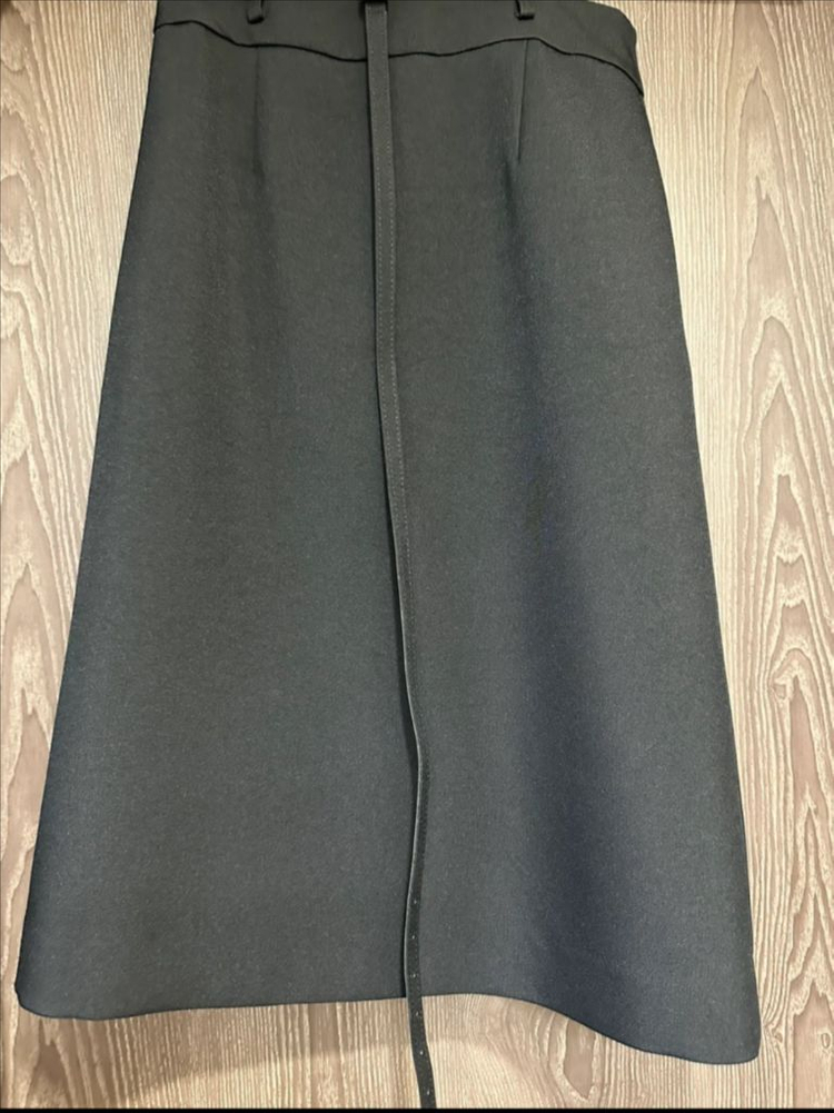 킨더살몬 Twill A라인 벨트 스커트 블랙 M--2