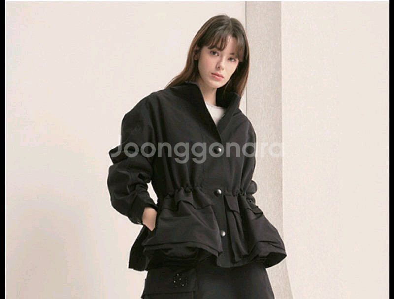 마인 드로우스트링 버튼 패딩점퍼--0