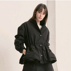 마인 드로우스트링 버튼 패딩점퍼