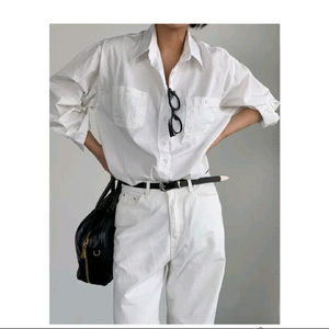 포멜로 코튼 포켓 워싱 셔츠 - 아이보리