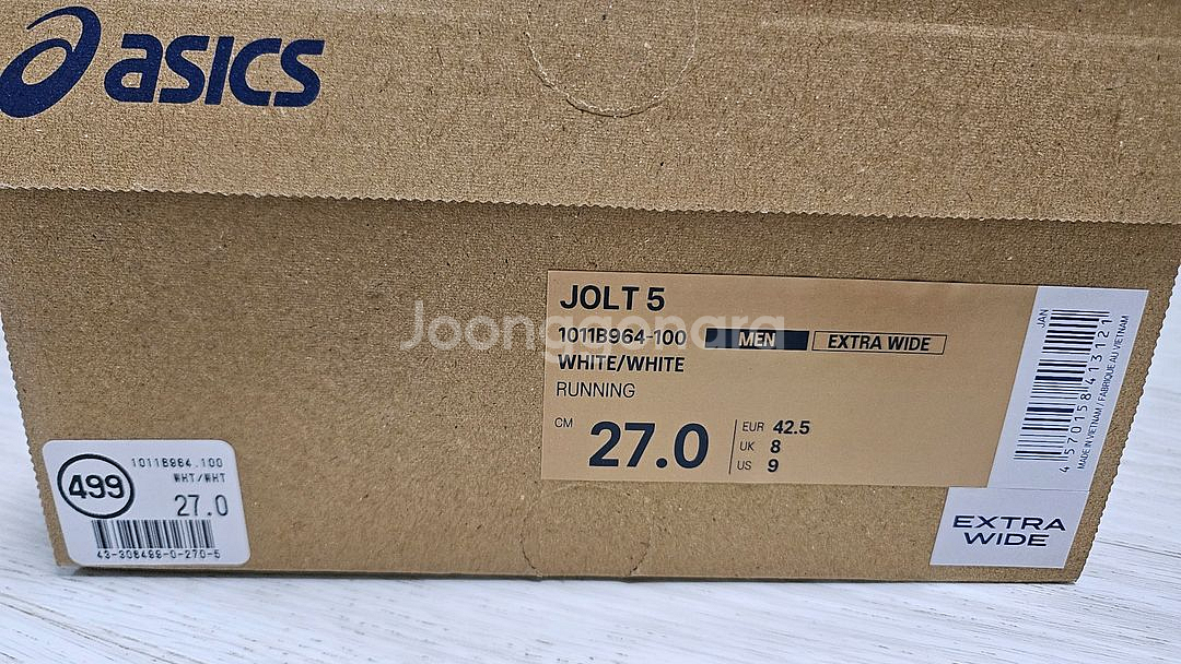 [새상품] 아식스 Jolt 5 흰색 런닝화 270mm--2