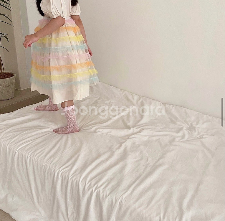 아이니니 레이어드 스커트 망사스커트--4