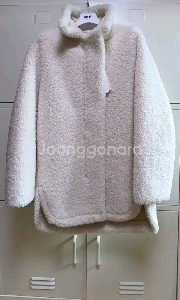 뮤제 리버서블 미들 무스탕 - 아이보리,S--7