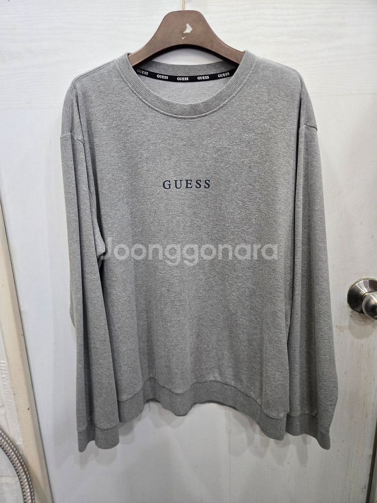 105,XL) 게스 맨투맨 티셔츠! 깔끔한 디자인!--0
