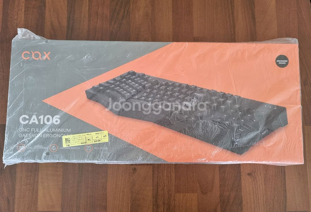 콕스 CA106 풀알루미늄 인체공학 앨리스 키보드 황축--0