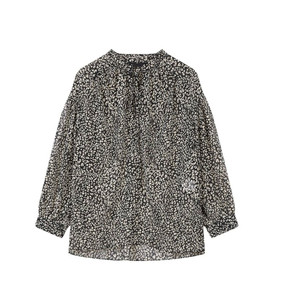 55 vov 보브 레오파드 쉬폰 블라우스
