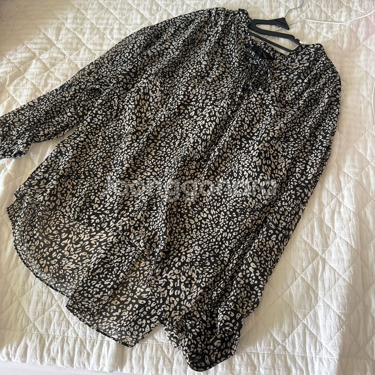 55 vov 보브 레오파드 쉬폰 블라우스--1