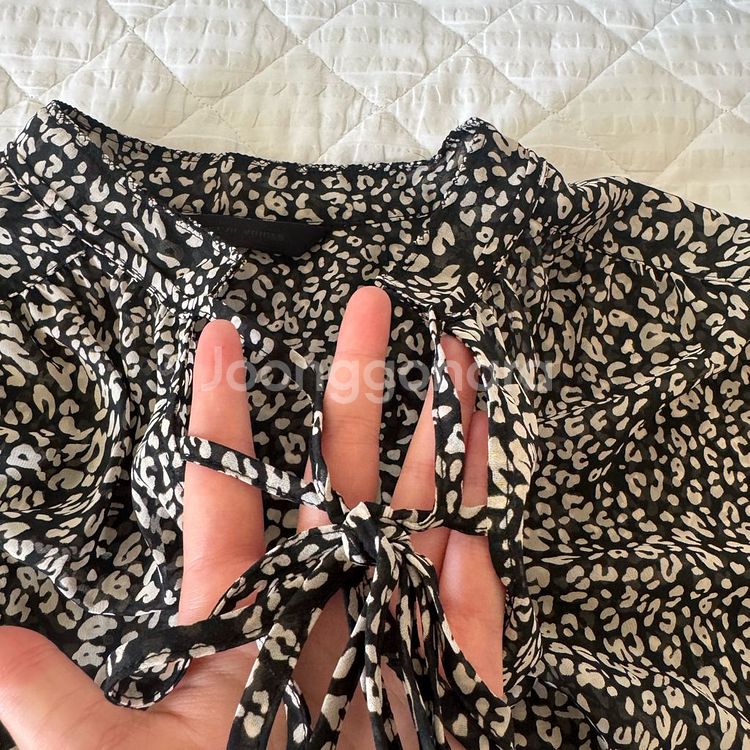 55 vov 보브 레오파드 쉬폰 블라우스--5