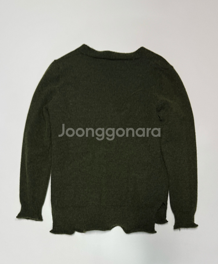여성 임블리 귀여운 부엉이 자수 빈티지 그린 가디건--1