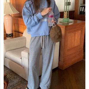 스터닝 아크 회색 그레이 차콜 팬츠 코튼 밴딩 일자 트