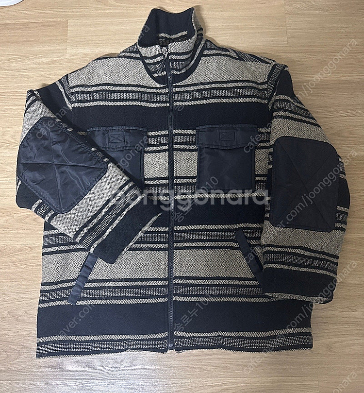 메이폴 스트라이프 퀼팅 자켓 (남녀공용)--0