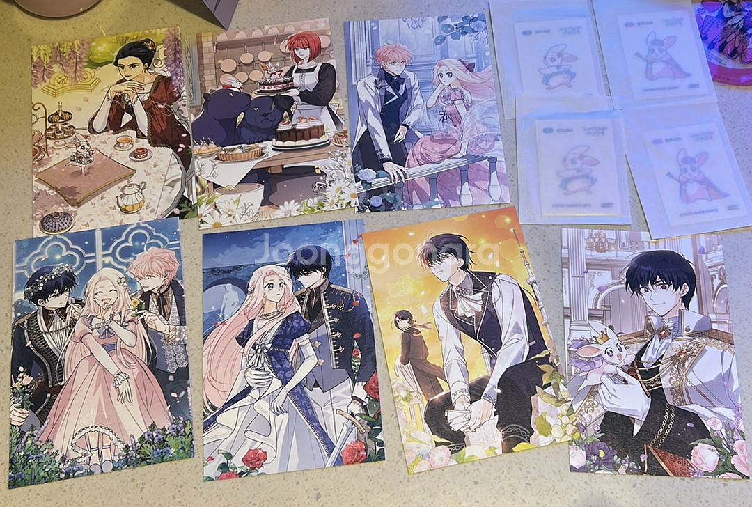 토끼와 흑표범의 공생관계 굿즈 특전 엽서 띠부띠부씰--0