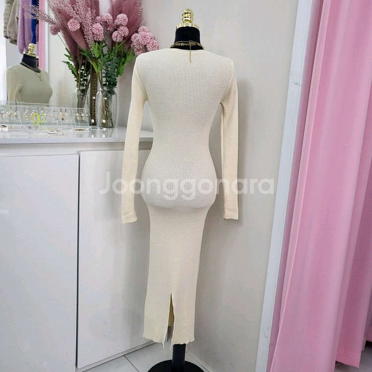 도톰 골지 니트 롱원피스ㅡ무배--9
