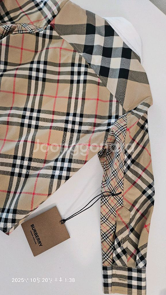 정품)버버리키즈 패치워크체크셔츠 4Y--6
