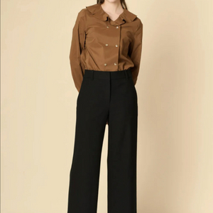 BCBG 블랙 뒷밴딩 소푸 팬츠