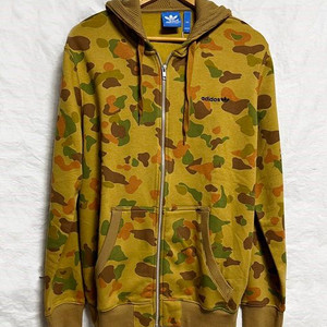 새상품 아디다스 카모 기모 후드 집업 100 실 105