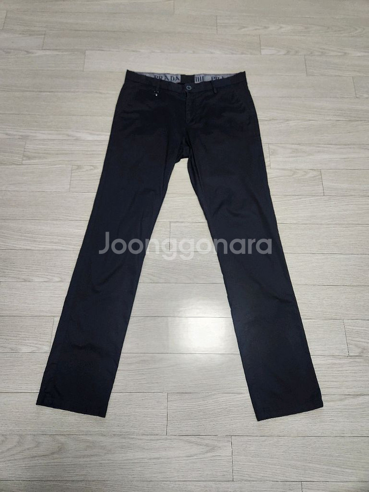 (32)프라다 남성 블랙 면바지--0