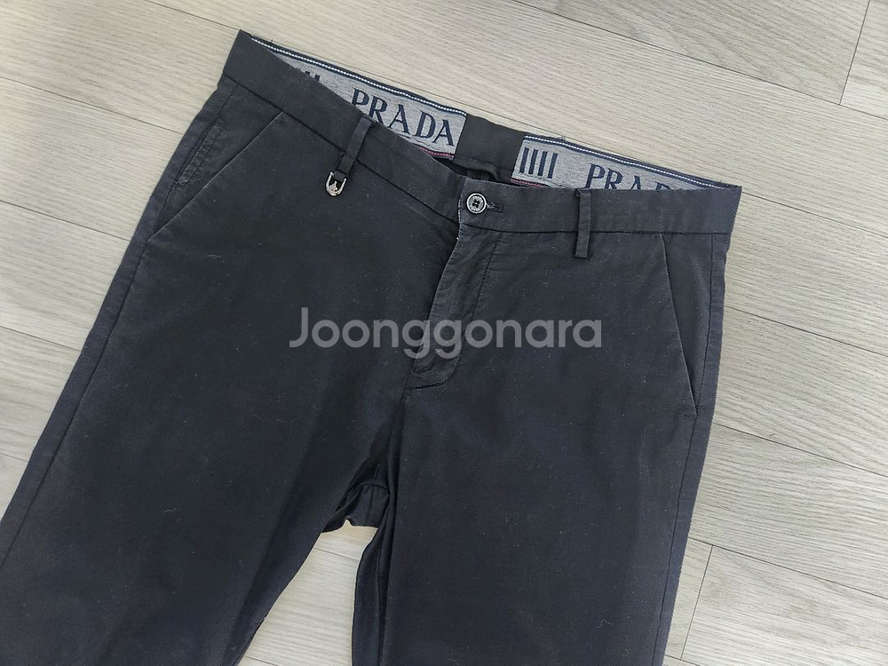 (32)프라다 남성 블랙 면바지--1