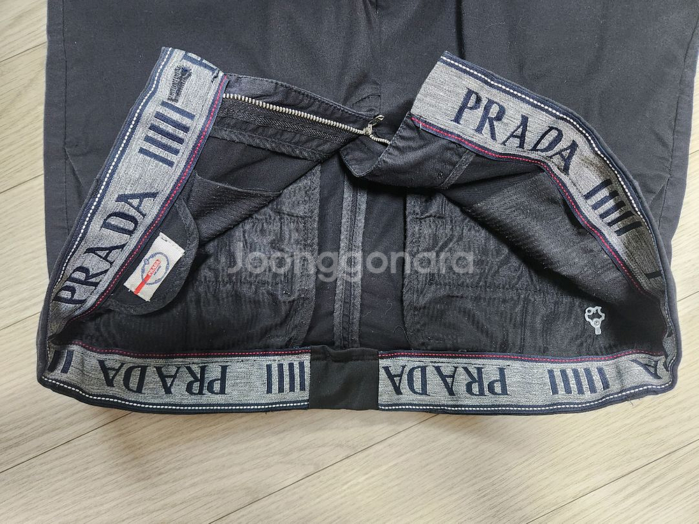 (32)프라다 남성 블랙 면바지--6