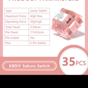 키보드 스위치 37g 리니어 스위치 70개