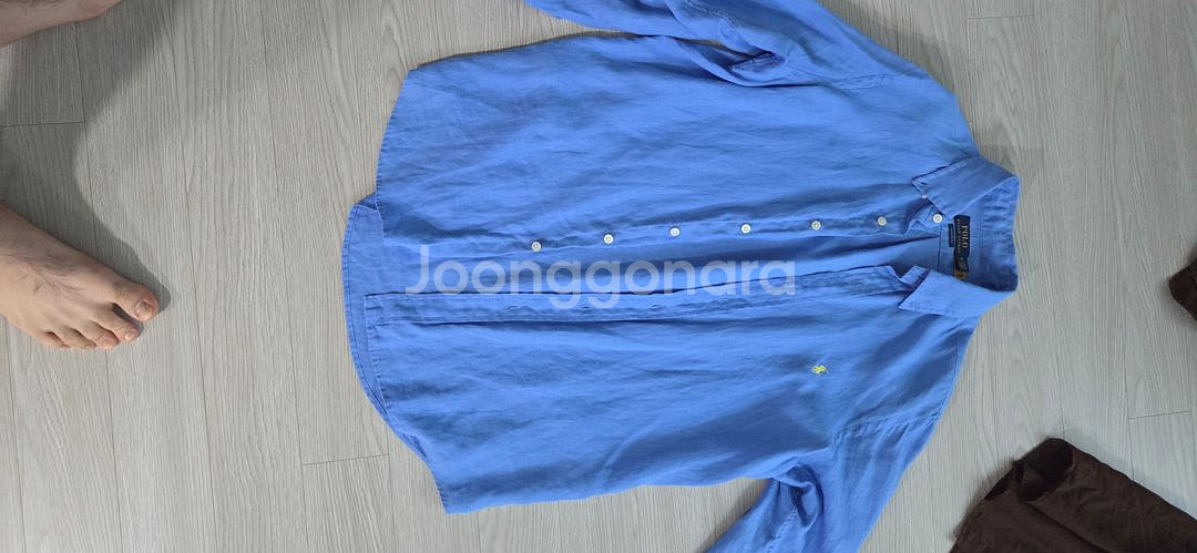 랄프로렌 린넨 셔츠 m 스카이블루--0