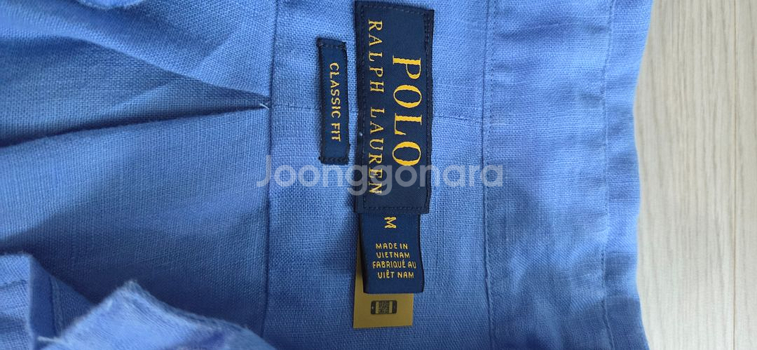 랄프로렌 린넨 셔츠 m 스카이블루--1