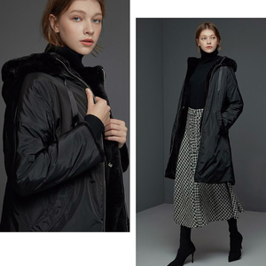 [최상] 코어에이 밍크퍼 리버시블 패딩코트 블랙