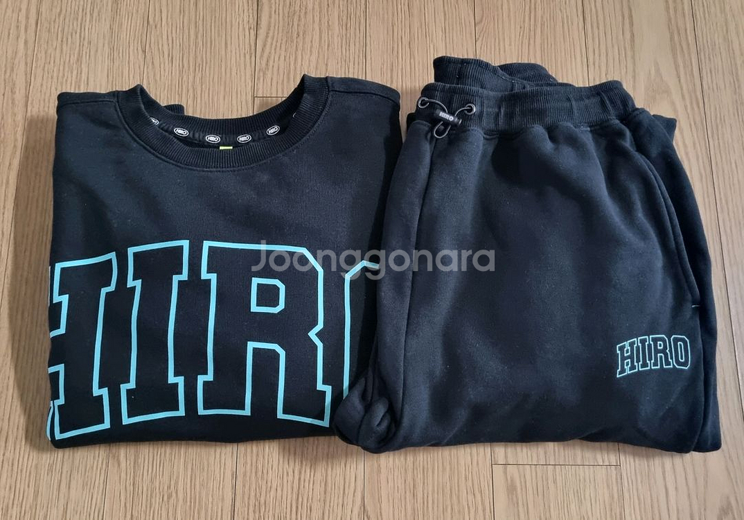 히로 블랭크 티셔츠 조거팬츠 블랙 150--0