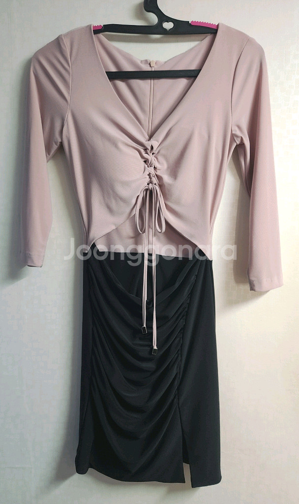 레이스업 미니 원피스 M 사이즈--0