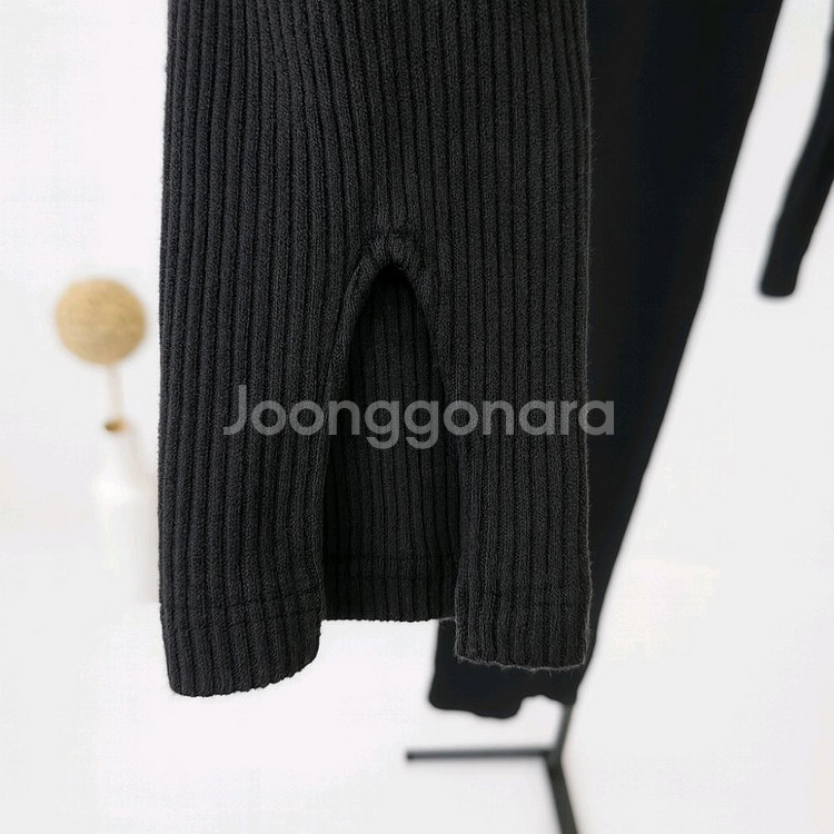 어깨패드 골지 롱 원피스--7