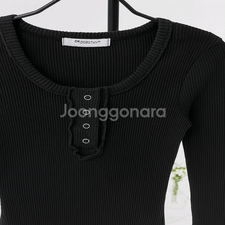 어깨패드 골지 롱 원피스--5