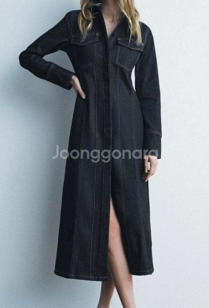 택달린) 자라 롱 데님 원피스--0