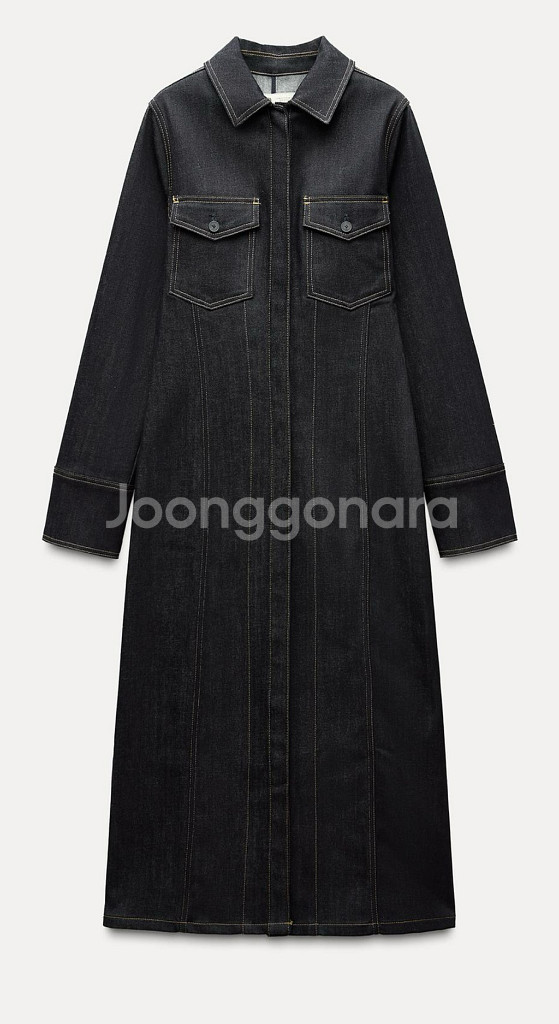 택달린) 자라 롱 데님 원피스--2