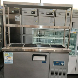 레인보우 냉장 반찬테이블4구1200+상부선반2단