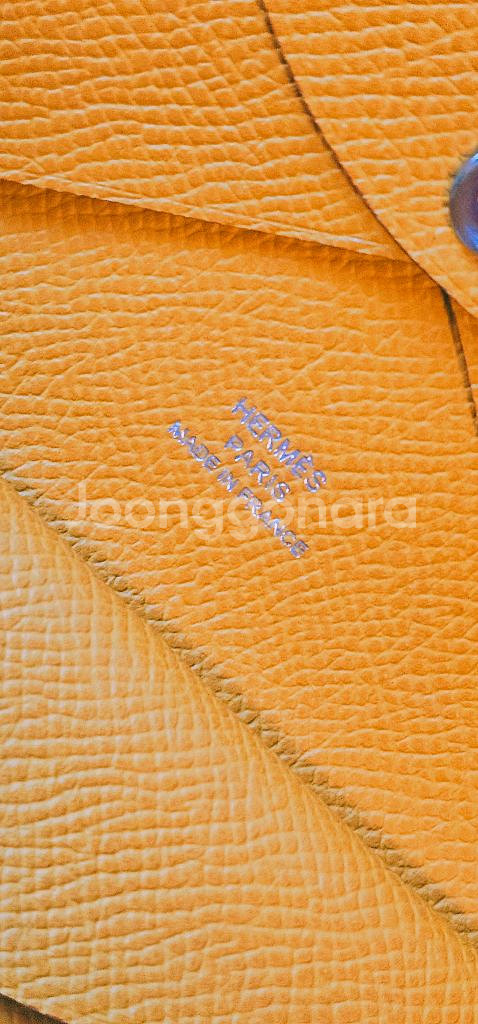 에르메스 칼비 듀오 지갑 jaune mango 카라멜--2