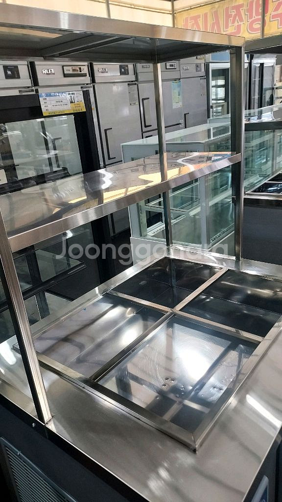 레인보우 냉장반찬테이블4각4구900+상부선방2단--2