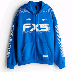 h&m 에이치앤엠 프린트 오버사이즈 후드 집업 xl