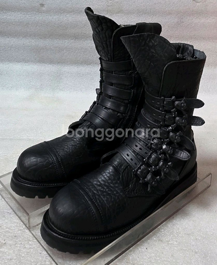 베른하르트 빌헬름 x 캠퍼 토더 스컬 가죽 컴뱃 부츠--1