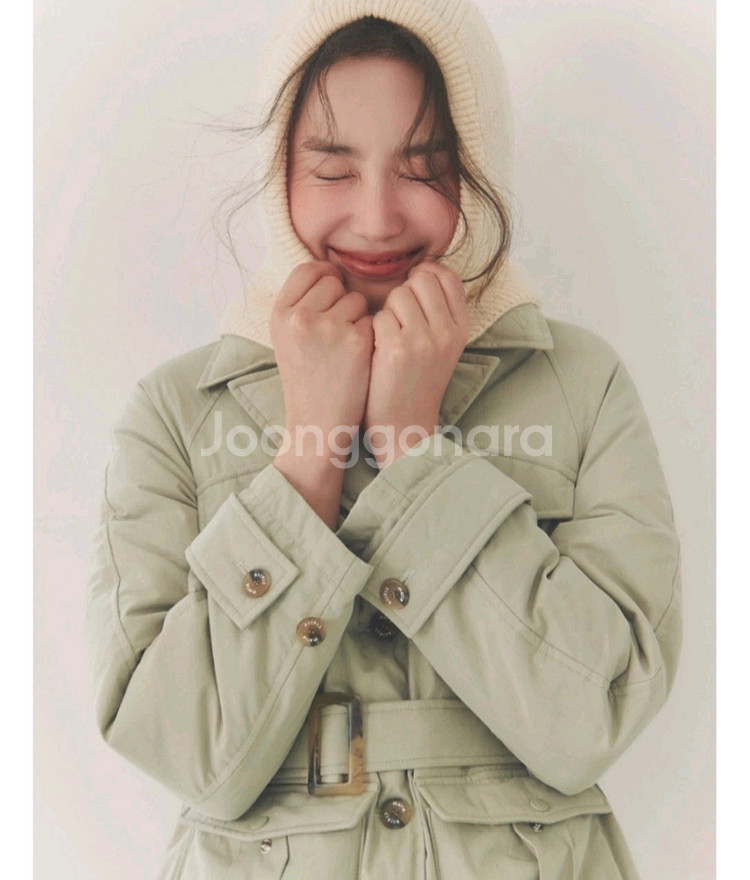 마리끌레르 트렌치 벨티드 덕다운 55--0