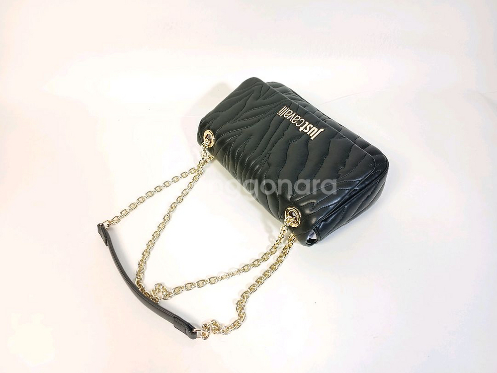 저스트까발리 얼룩말 문양 검정색 가죽 여성 체인 크로스--8