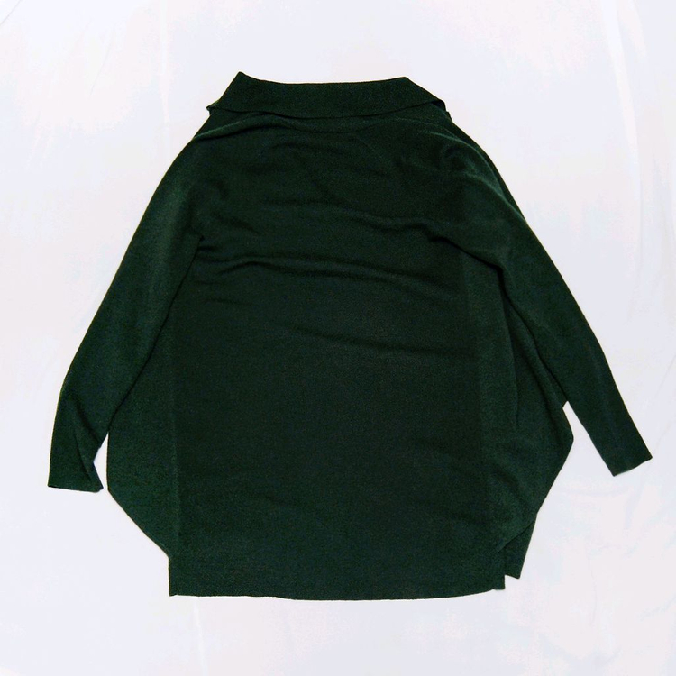 띠어리 딥그린 케이프숄 울 가디건 (M/55-66)--2