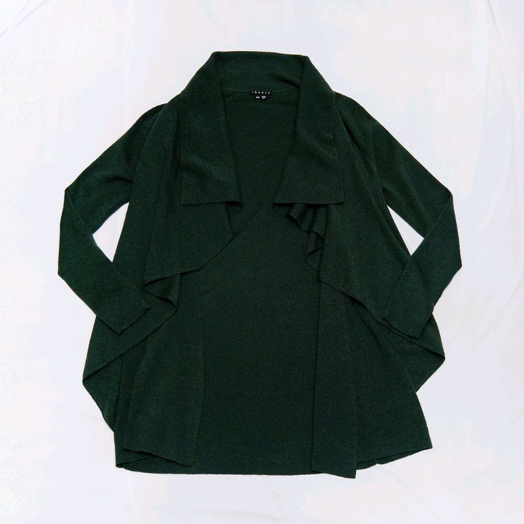 띠어리 딥그린 케이프숄 울 가디건 (M/55-66)--1
