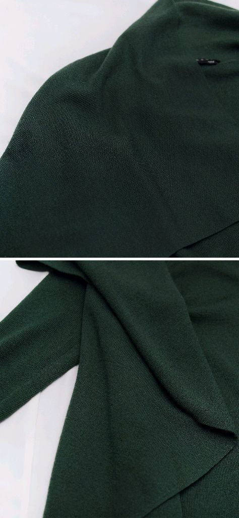 띠어리 딥그린 케이프숄 울 가디건 (M/55-66)--4