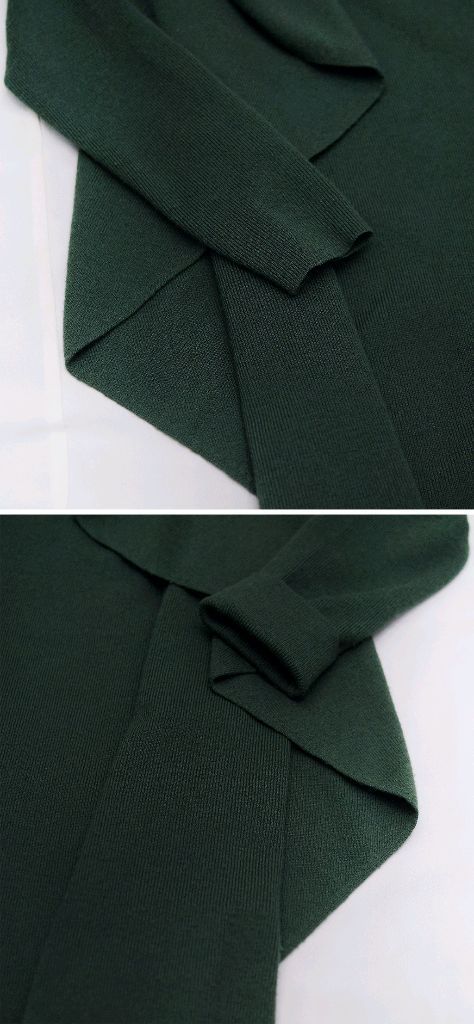 띠어리 딥그린 케이프숄 울 가디건 (M/55-66)--6