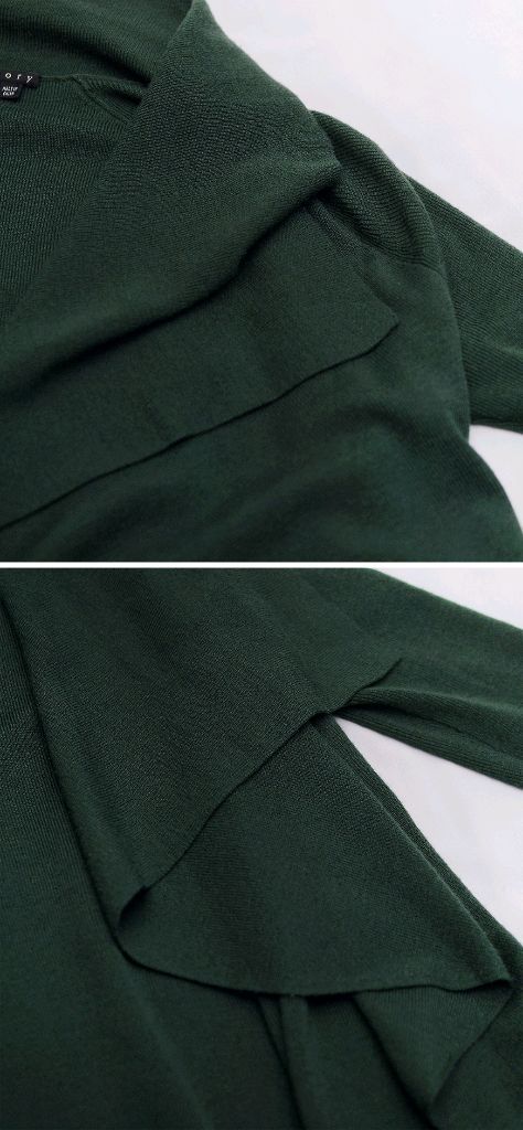 띠어리 딥그린 케이프숄 울 가디건 (M/55-66)--5